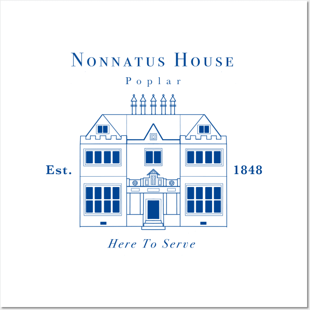 Nonnatus House | Blue Ink Wall Art by alfrescotree